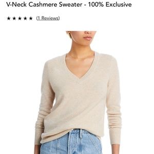 Aqua cashmere v neck in Oatmeal